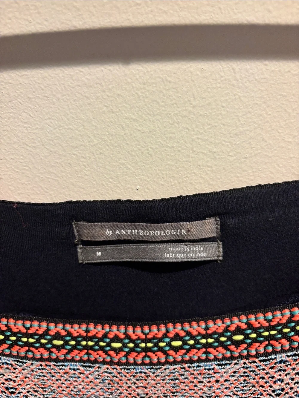 Anthropologie Black Embroidered Floral Square-Neck Blouse - Picture 3 of 8